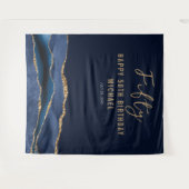 Tenture 50e anniversaire Blue Gold Agate Photo fond (Devant (Horizontal))