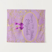 Tenture 50e anniversaire de la feuille d'or violet  (Devant (Horizontal))