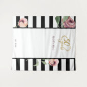 Tenture 50e anniversaire de Mariage Floral Red Gold 50 (Devant (Horizontal))