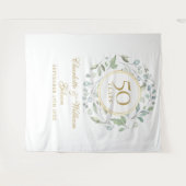 Tenture 50e anniversaire de verdure Photo Booth fond (Devant (Horizontal))