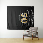 Tenture 50e anniversaire DES ANNEES DANS L'ETERNITE Black  (En situation (horizontale))