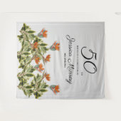 Tenture 50e Anniversaire Élégantes Fleurs Tropicales Vinta (Devant (Horizontal))