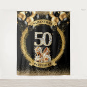 Tenture 50e anniversaire étincelant chiffres diamant talon (Devant)