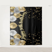 Tenture 50e anniversaire Gold Silver Black Balloons (Devant)