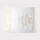 Tenture 50e anniversaire Golden Mariage Photo Contexte (Devant (Horizontal))