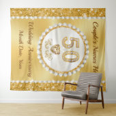 Tenture 50e, Anniversaire Mariage d'or, 5 TAILLES (En situation (horizontale))