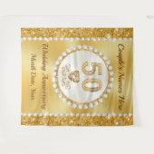 Tenture 50e, Anniversaire Mariage d'or, 5 TAILLES (Devant (Horizontal))