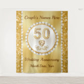 Tenture 50e, Anniversaire Mariage d'or, 5 TAILLES (Devant)