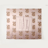 Tenture 50e anniversaire rose or rose monogramme luxueux (Devant (Horizontal))