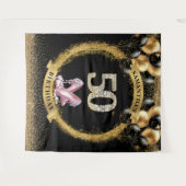 Tenture 50ème Anniversaire Glamour Numéros Diamants Talons (Devant (Horizontal))