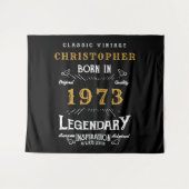 Tenture 50th Birthday 1973 Ajouter Nom Legendary Black Gol (Devant (Horizontal))