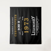 Tenture 50th Birthday 1973 Ajouter Nom Legendary Black Gol (Devant)