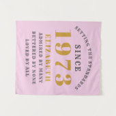 Tenture 50th Birthday Born 1973 Ajouter Nom Rose Grey (Devant (Horizontal))