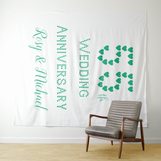 Tenture 55e anniversaire de mariage Émeraude mariage Ajout (En situation (horizontale))