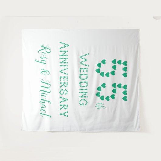 Tenture 55e anniversaire de mariage Émeraude mariage Ajout (Devant (Horizontal))