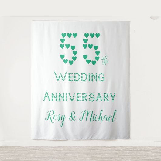 Tenture 55e anniversaire de mariage Émeraude mariage Ajout (Devant)