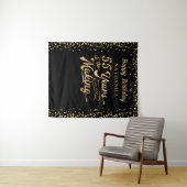 Tenture 55e anniversaire fond Noir Gold Confetti (En situation (horizontale))