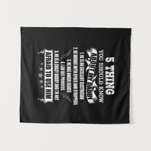 Tenture 5 choses que tu devrais savoir sur mon papa (Devant (Horizontal))