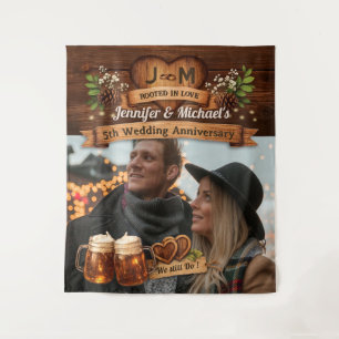 Tenture 5e anniversaire de mariage en bois Photo de bienve