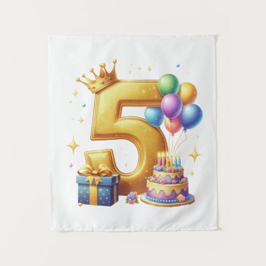 Tenture 5ème anniversaire en or (Devant)