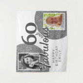 Tenture 60 ans et Fabuleux Paillettes Argentées 2 Photos A (Devant)