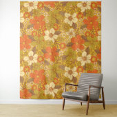 Tenture 60 ans rétro/les années 70 Orange & Olive Green Fl (En situation)