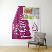 Tenture 60 et fabuleux Script Magenta Photo 60e anniversai (En situation)