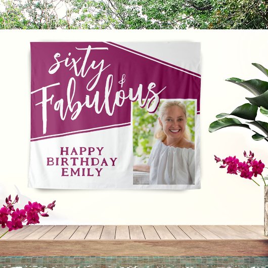 Tenture 60 et fabuleux Script Magenta Photo 60e anniversai