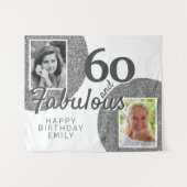 Tenture 60 et Fabulous Silver Parties scintillant 2 Photo  (Devant (Horizontal))