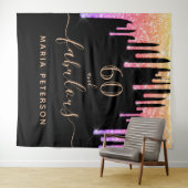 Tenture 60 fabuleuse parties scintillant d'anniversaire no (En situation (horizontale))