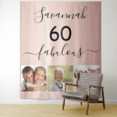 Tenture 60 fabuleuse photo surprise rose or (En situation)