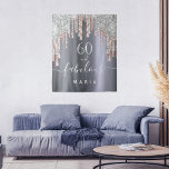 Tenture 60 fabuleux anniversaire parties scintillant argen<br><div class="desc">Une tapisserie tendance et glamour de 60ème anniversaire. Un faux métal argenté, un arrière - plan à l'allure de feuille décoré d'or rose, rose et faux argent gouttes de parties scintillant, la peinture goutte à goutte. Avec le texte : 60 et fabuleux. Personnalisez et ajoutez un nom. Texte de couleur...</div>
