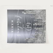 Tenture 60 fabuleux anniversaire parties scintillant argen (Devant (Horizontal))