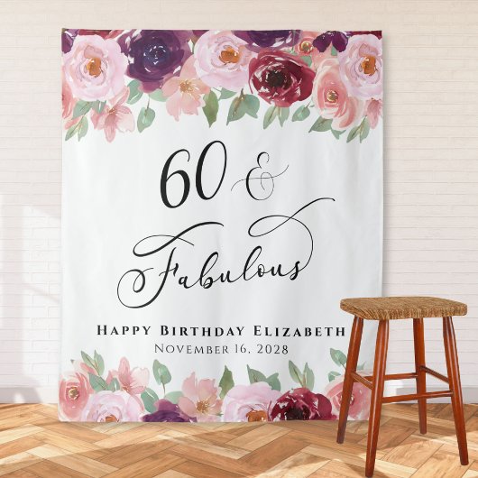Tenture 60 Merveilleuse Fête d'anniversaire aquarelle flor