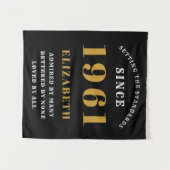 Tenture 60e anniversaire 1961Black Gold Personnalisé pour (Devant (Horizontal))