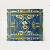 Tenture 60e anniversaire Art Déco Gold Blue Great Gatsby (Devant (Horizontal))