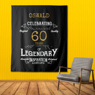 Tenture 60e anniversaire Black Gold légendaire fond photo