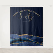 Tenture 60e anniversaire Blue Gold Agate Photo fond (Devant)