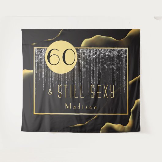 Tenture 60e anniversaire Cool Inky Fab Tapestry noir (Devant (Horizontal))