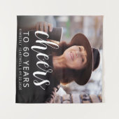 Tenture 60e anniversaire de la fête Photo White Script Che (Devant (Horizontal))