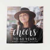 Tenture 60e anniversaire de la fête Photo White Script Che (Devant)