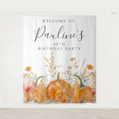 Tenture 60e anniversaire fête Citrouille Fleur sauvage d'a (Devant)