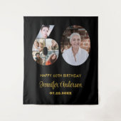 Tenture 60e anniversaire Numéro 60 Photo Collage moderne N (Devant)