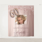 Tenture 60e anniversaire rose or parties scintillant goutt (Devant)