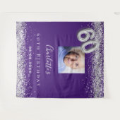 Tenture 60e anniversaire violet argent parties scintillant (Devant (Horizontal))