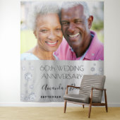 Tenture 60e diamant mariage anniversaire photo argent (En situation)