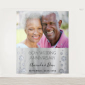 Tenture 60e diamant mariage anniversaire photo argent (Devant)