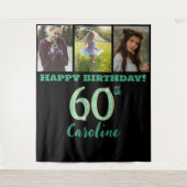 Tenture 60e fête d'anniversaire, Parties scintillant verte (Devant)