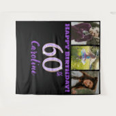 Tenture 60e fête d'anniversaire, Parties scintillant viole (Devant (Horizontal))