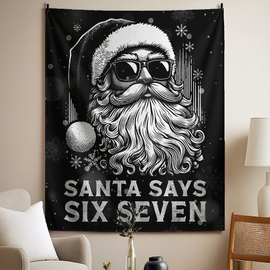 Tenture 67 Meme Funny Santa Says Six Seven Christmas